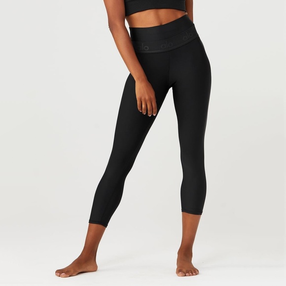 Alo Yoga High Waist Fitness Capri Leggings in Black Size Small - Picture 1 of 11
